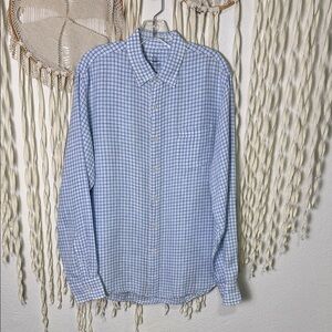 J. Crew X Baird McNutt Irish Linen Long Sleeve Button Down Shirt Large